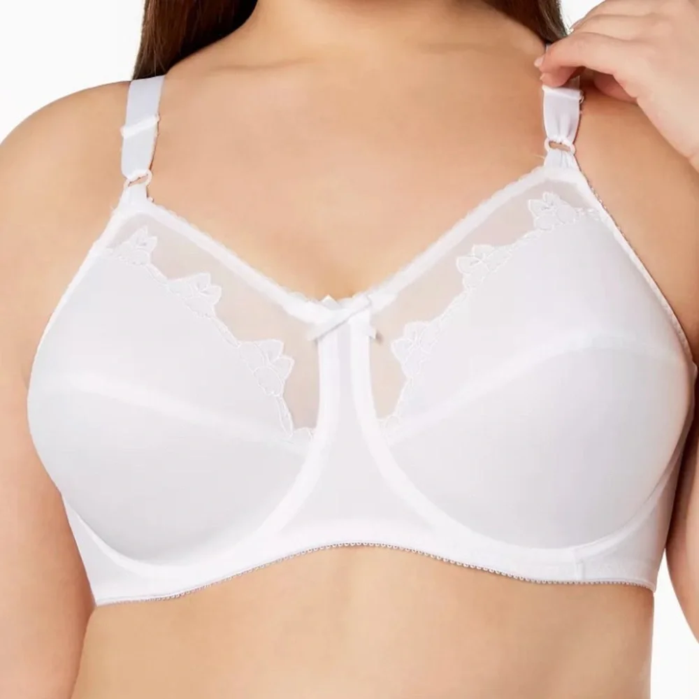 Bali®‎ Flower White Full-Figure Underwire Bra 0180 Sz 38C - Picture 3 of 16